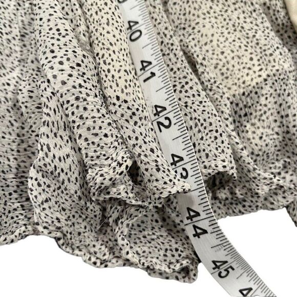 Allsaints Dayla Speckle Dress Oyster Wraparound Ruffle Trim Women's Size 4 - Picture 10 of 11